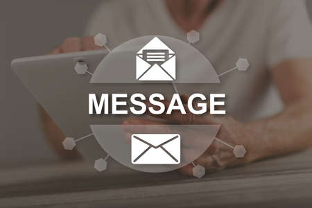 Message concept illustrated by a picture on background