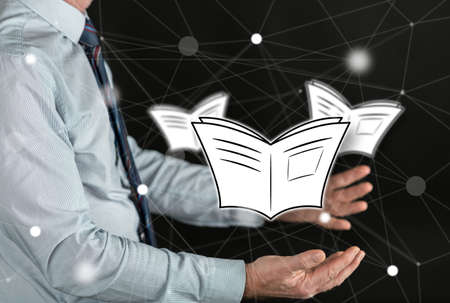 News concept above the hands of a man
