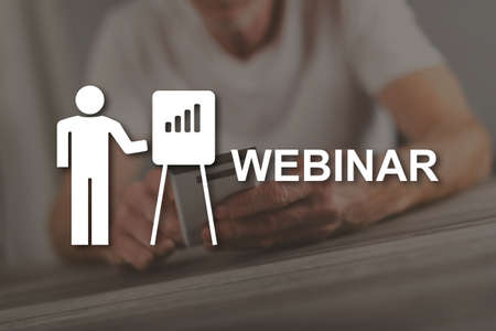 Webinar concept illustrated by a picture on background