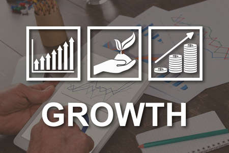 Growth concept illustrated by a picture on backgroundの写真素材