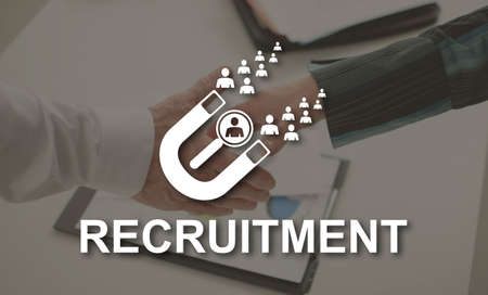 Recruitment concept illustrated by a picture on background