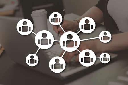Social network concept illustrated by a picture on background