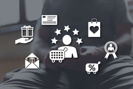 Customer loyalty concept illustrated by a picture on background