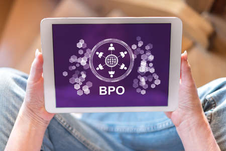 Tablet screen displaying a bpo concept