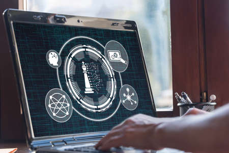 Laptop screen displaying a digital strategy concept