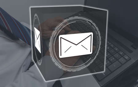 Message concept illustrated by a picture on background