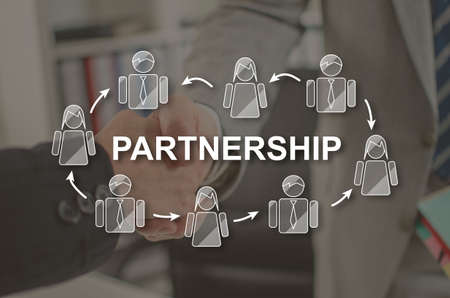 Partnership concept illustrated by a picture on background