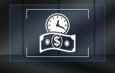 Time is money concept on dark backgroundの写真素材