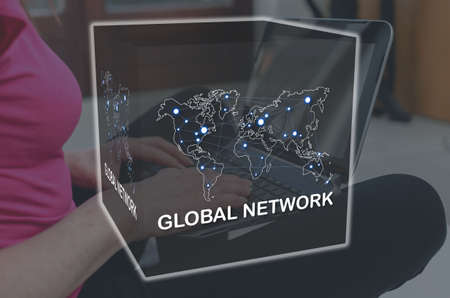Global network concept illustrated by a picture on background