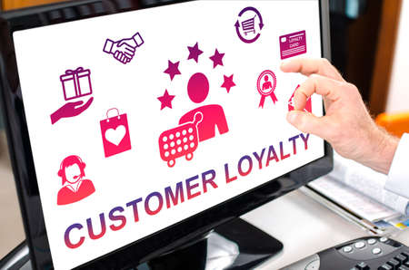 Customer loyalty concept shown on a computer screen
