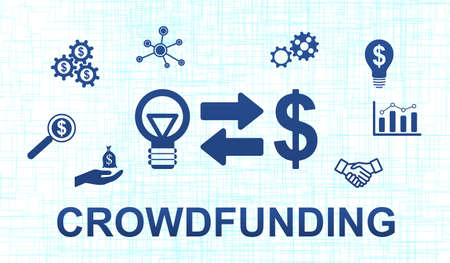Illustration of a crowdfunding conceptの写真素材