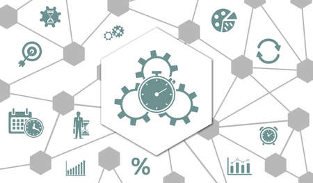 Concept of productivity with connected icons