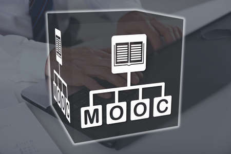 Mooc concept illustrated by a picture on backgroundの写真素材