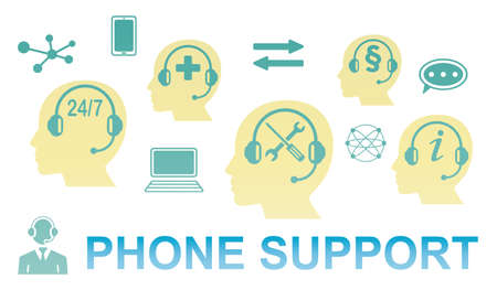 Illustration of a phone support conceptの写真素材