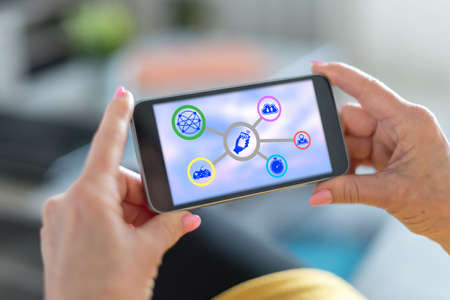 Smartphone screen displaying a 5g concept