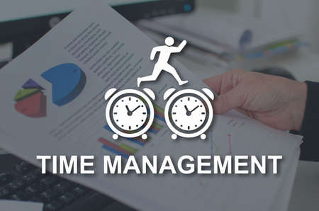 Time management concept illustrated by a picture on background