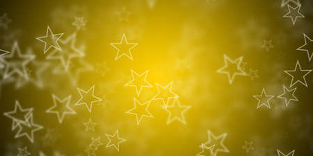 Flying stars over yellow backgroundの写真素材