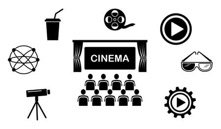 Illustration of a cinema conceptの写真素材