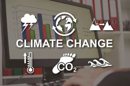 Climate change concept illustrated by a picture on background