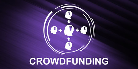Illustration of a crowdfunding conceptの写真素材