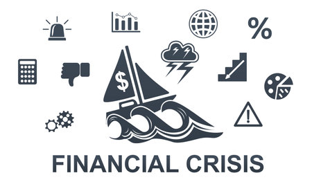 Illustration of a financial crisis conceptの写真素材