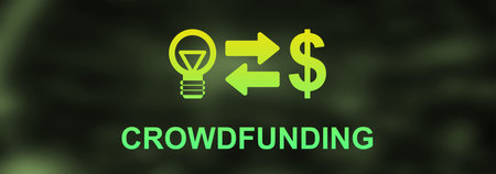 Illustration of a crowdfunding conceptの写真素材