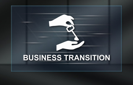 Business transition concept on dark backgroundの写真素材