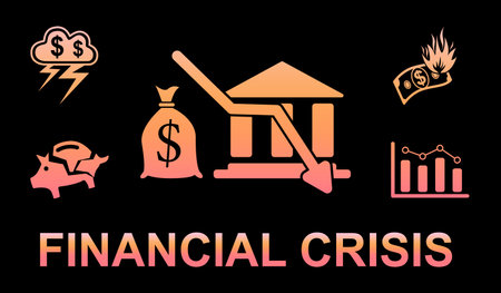 Illustration of a financial crisis conceptの写真素材
