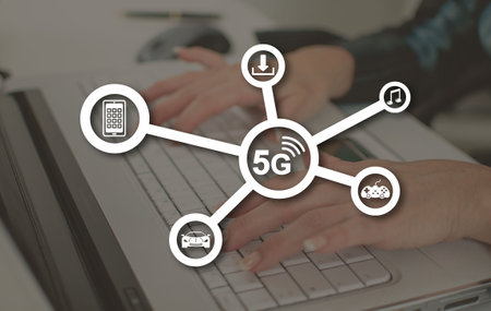 5g concept illustrated by a picture on background