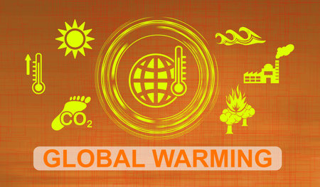 Illustration of a global warming conceptの写真素材