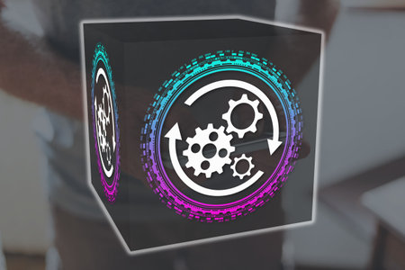 Automation concept illustrated by a picture on background