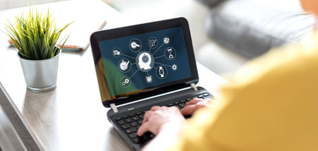 Laptop screen displaying a time management concept