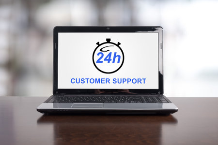 Customer support concept on a laptop screen