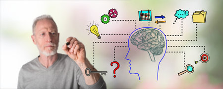Business intelligence concept drawn by a man