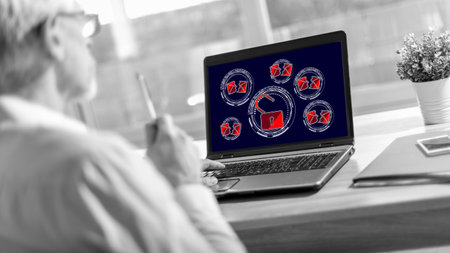 Laptop screen displaying a spam concept