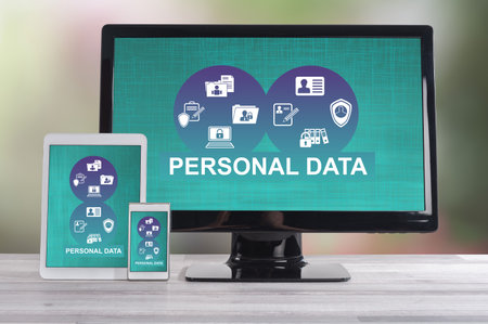 Personal data concept shown on different information technology devices