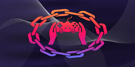 Illustration of a video game addiction concept