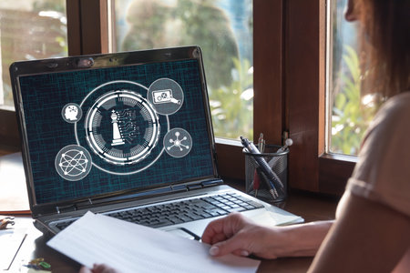 Laptop screen displaying a digital strategy concept