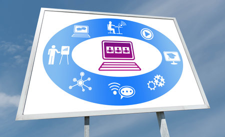 Webinar concept drawn on a billboardの写真素材