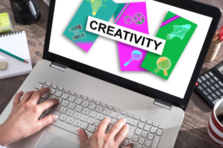 Creativity concept shown on a laptop screen