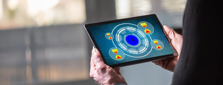 Tablet screen displaying a time management concept