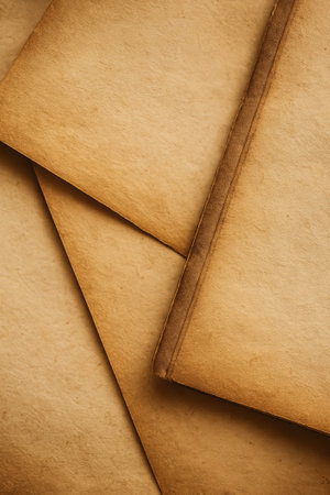 A collection of aged paper sheets, showcasing a vintage texture for various artistic usesの素材