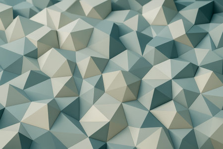 A visually striking abstract background featuring triangular shapes in soft shades of blue and beigeの素材