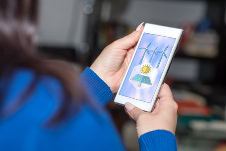 Smartphone screen displaying a clean energy concept