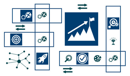 Concept of goals with connected iconsの写真素材