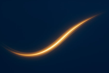 An abstract image featuring a glowing wave on a dark background for artistic visualsの素材
