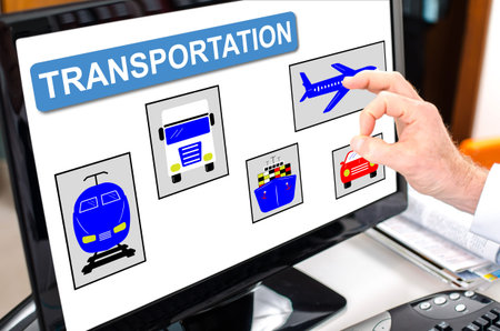 Transportation concept shown on a computer screen