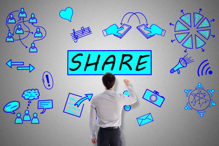 Share concept drawn by a businessman
