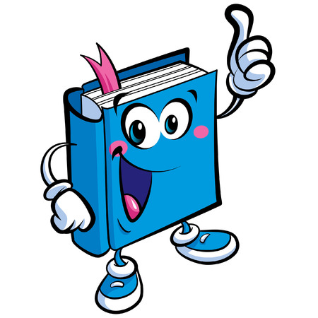 Cartoon vector illustration of a friendly book character an education and school learning conceptのイラスト素材