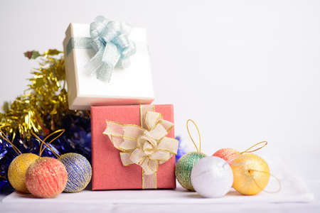 Colorful gift box on white backgroundの写真素材